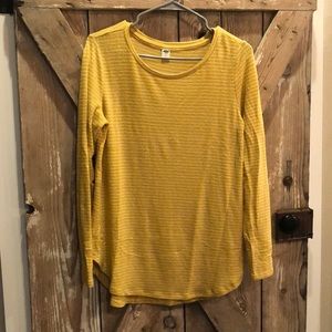 yellow & white striped long sleeve